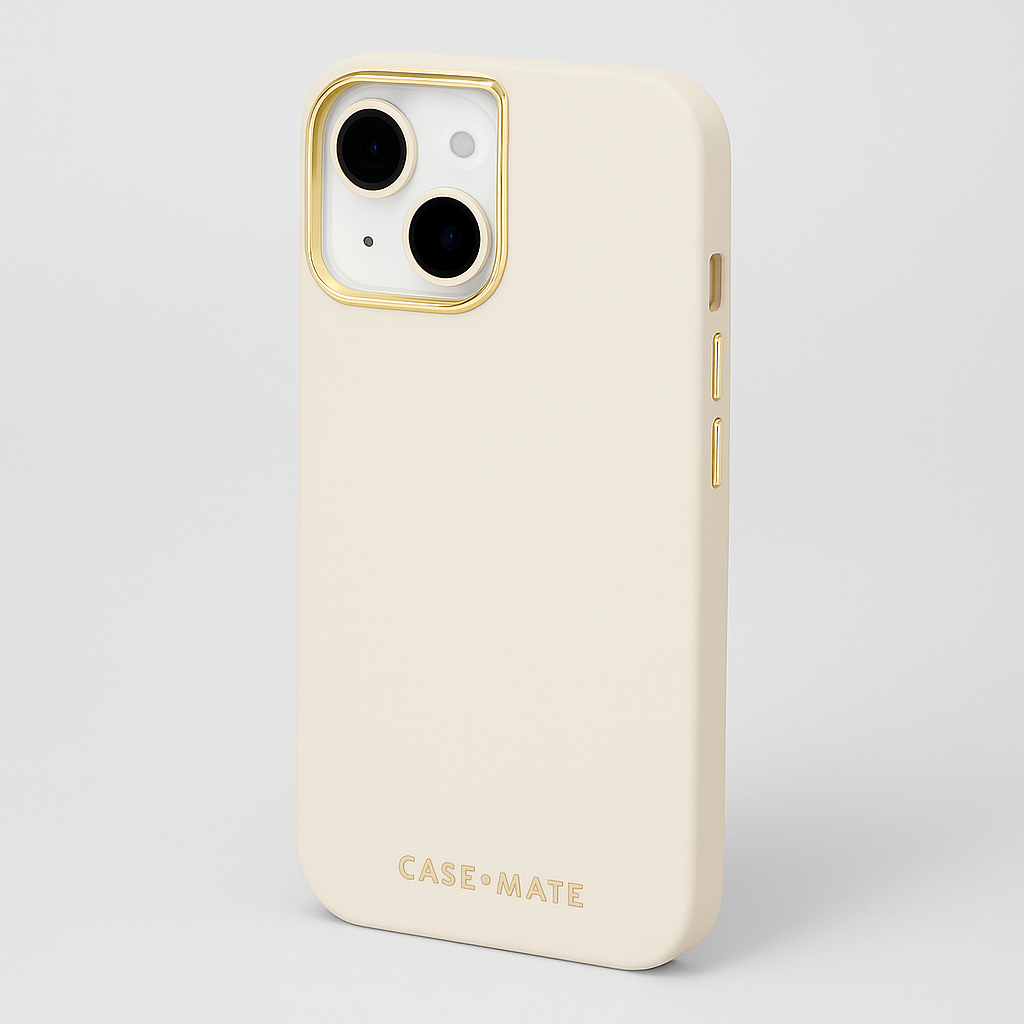 Case-Mate Apple iPhone 15 Silicone Case, Beige, MagSafe Compatible