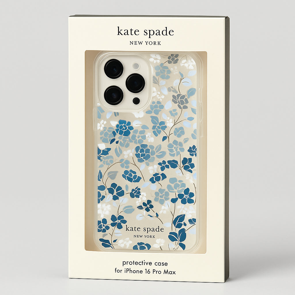 Kate Spade Protective Case (MagSafe) for iPhone 16 Pro Max - Flowerbed Blue Gems