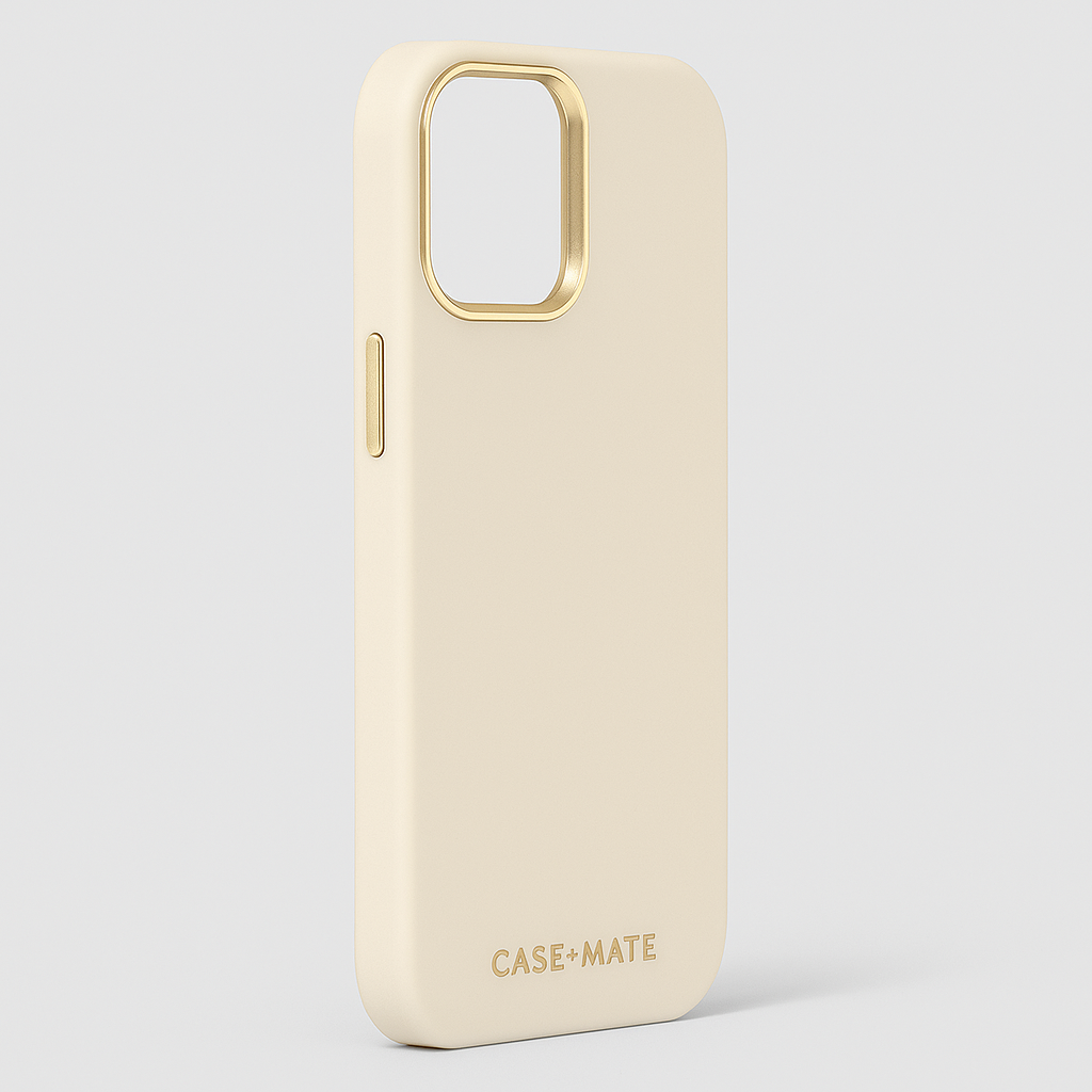 Case-Mate Apple iPhone 15 Silicone Case, Beige, MagSafe Compatible