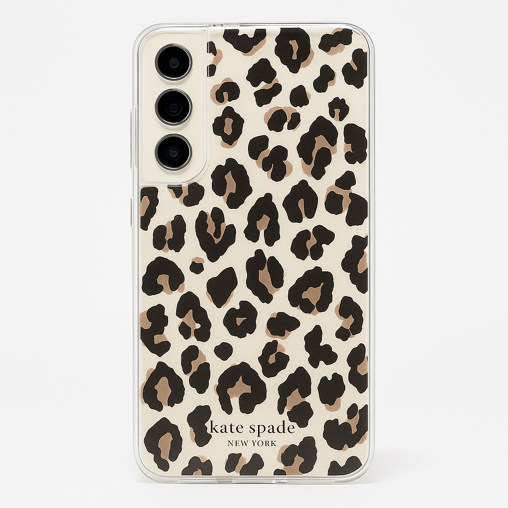 Kate Spade New York Defensive Hardshell Case for Galaxy S23 Plus - City Leopard Black