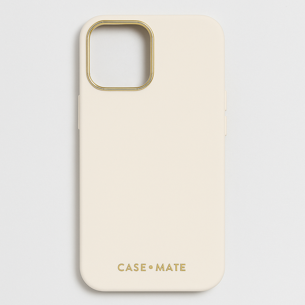 Case-Mate Apple iPhone 15 Silicone Case, Beige, MagSafe Compatible