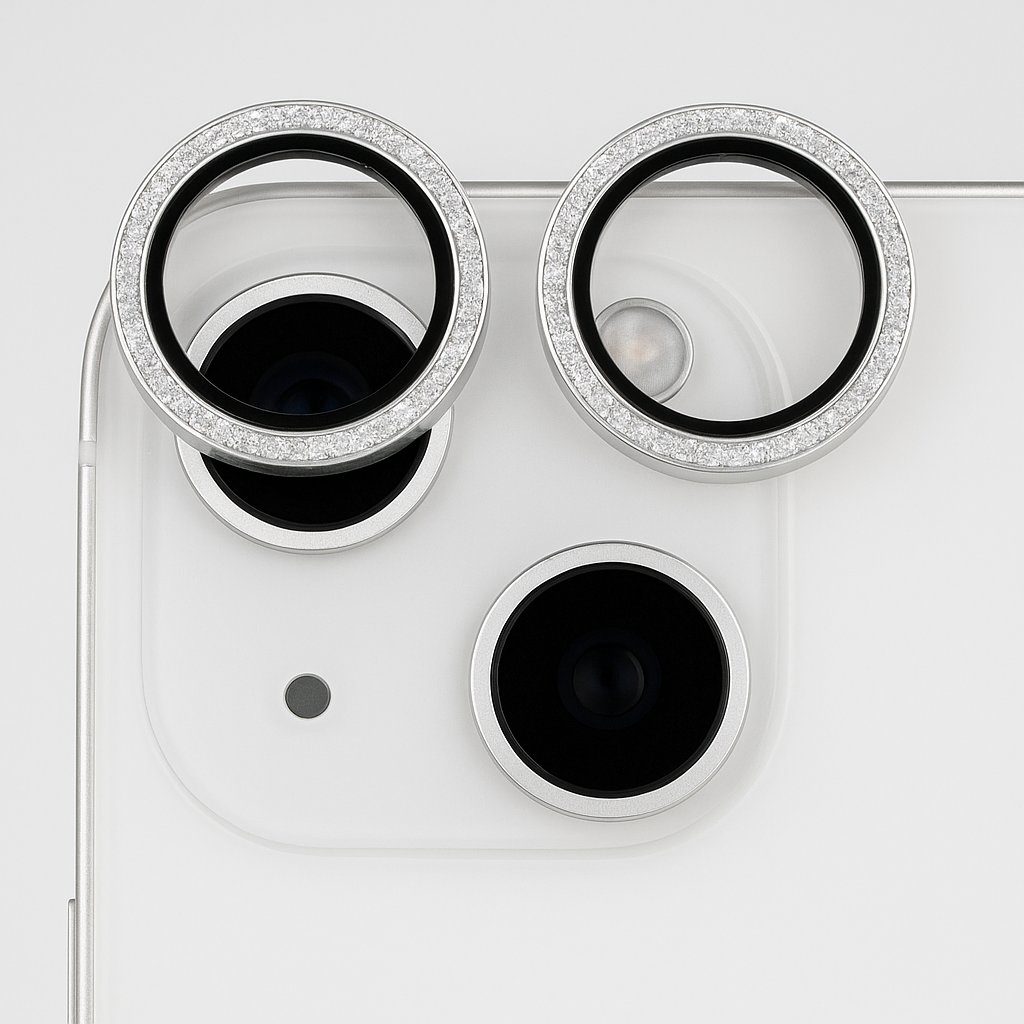 Case-Mate Apple iPhone 15 / iPhone 15 Plus Camera Lens Protector with Aluminum Rings - Twinkle