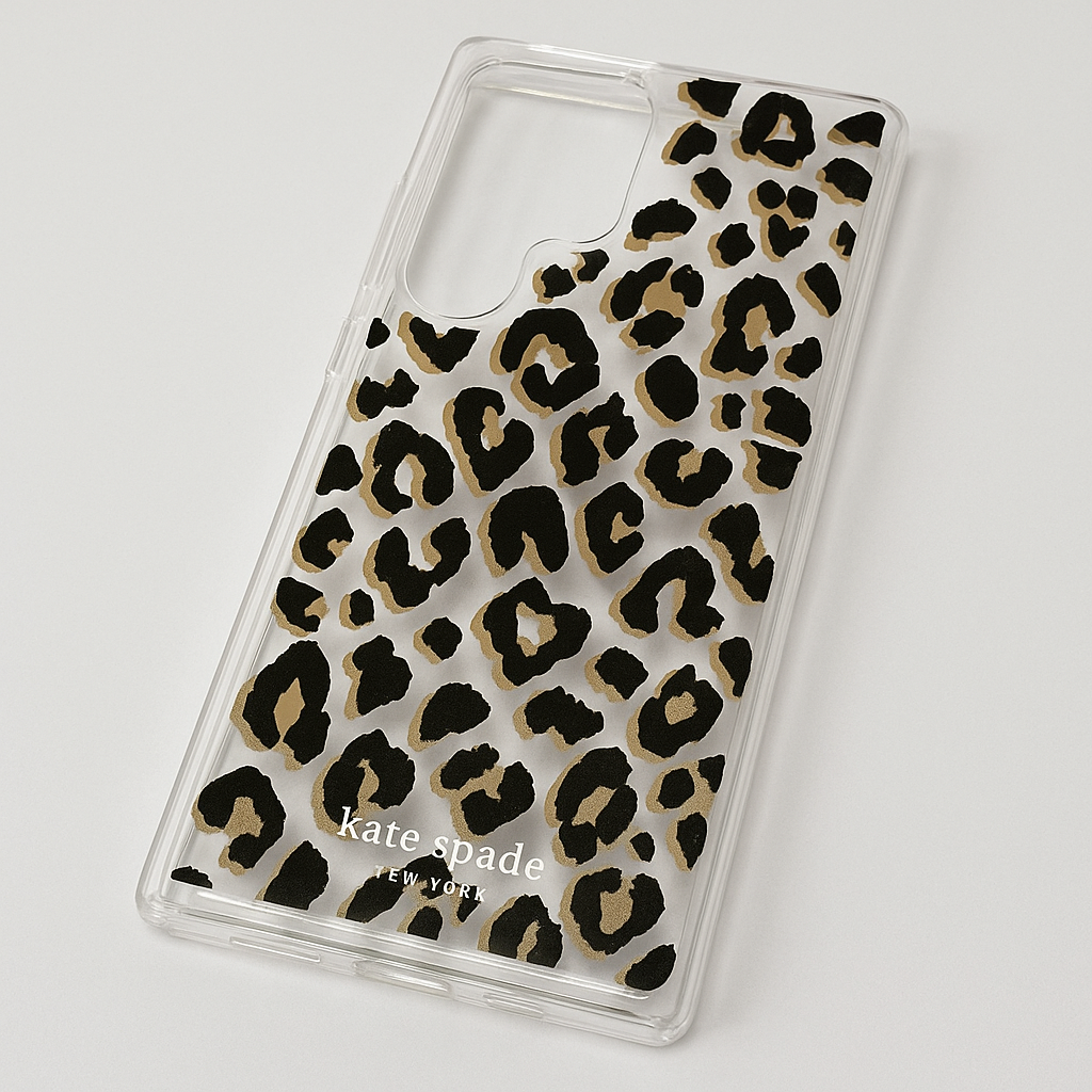 Kate Spade New York Defensive Hardshell Case for Galaxy S23 Ultra - City Leopard Black