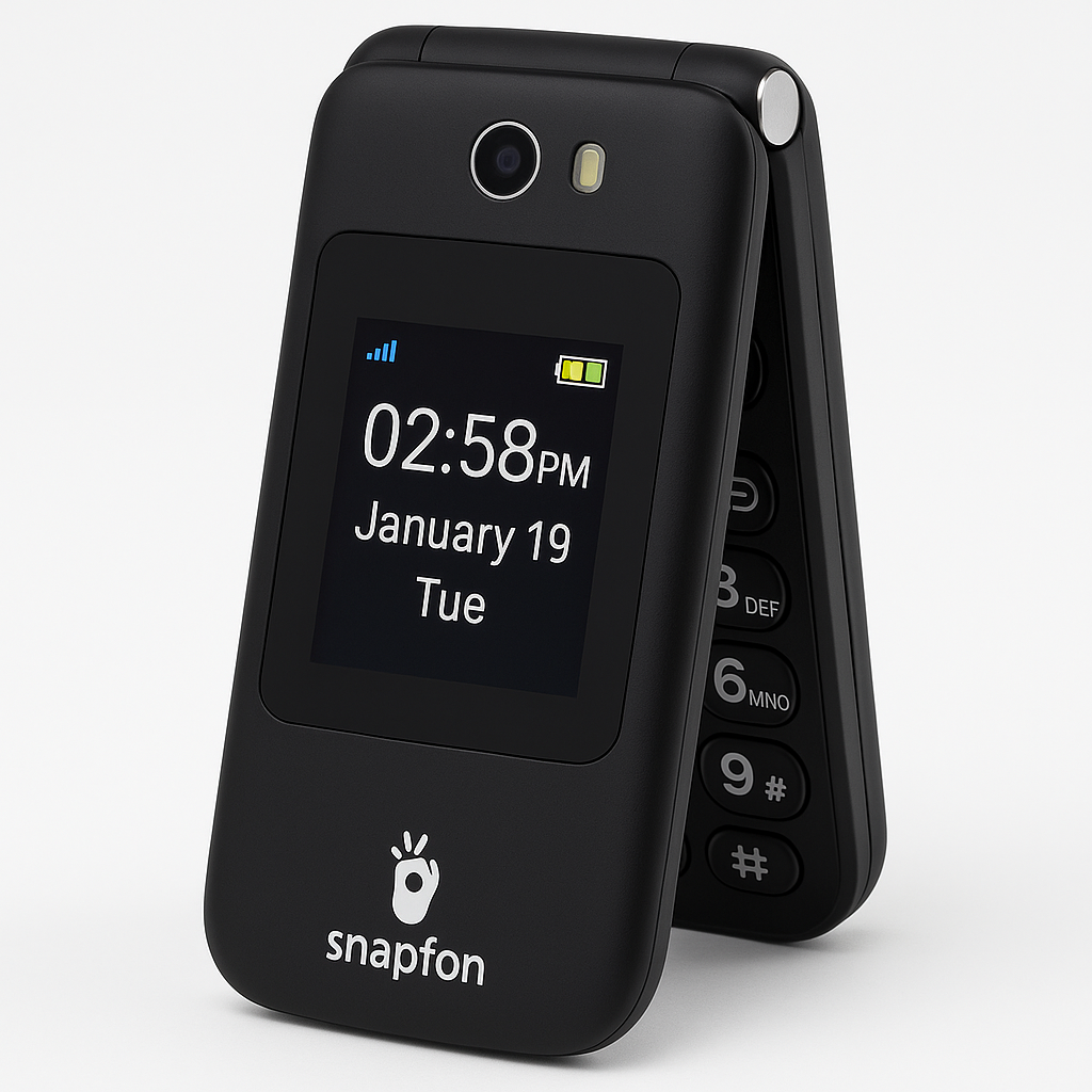 [SNP.EZFLP.4.BK.N.L.TMO.FF.0.0.2.E.12] Snapfon Ez Flip Rg (V1.1) Prepaid Service Plan Included