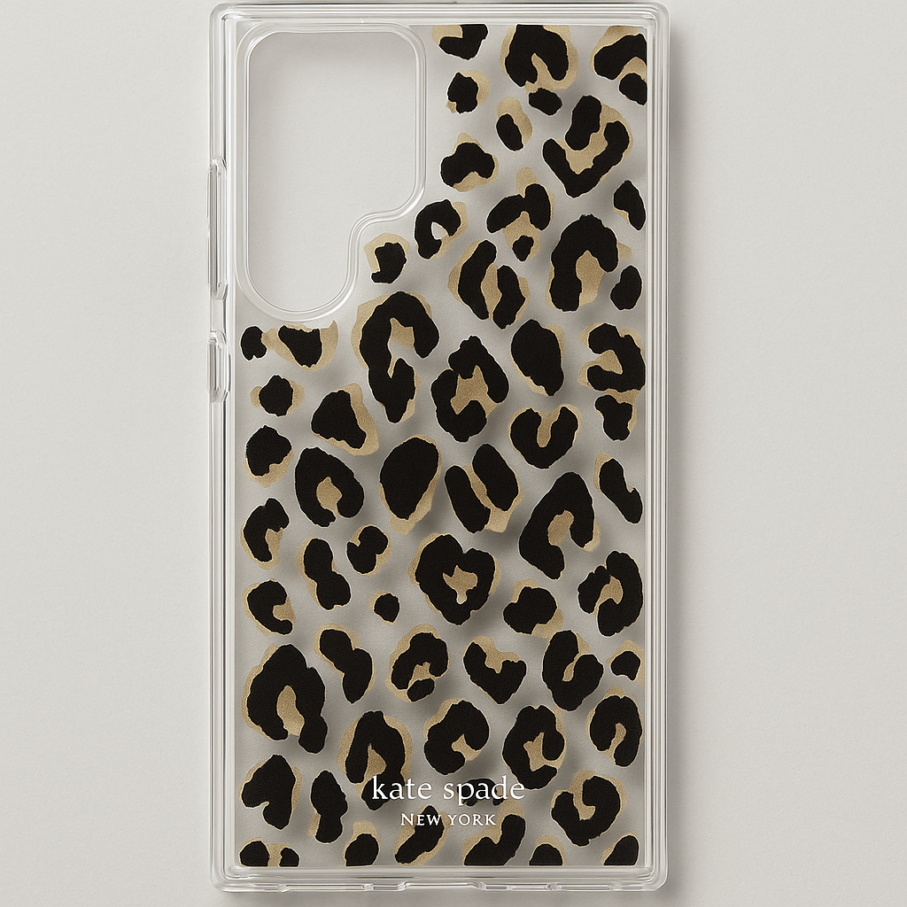 Kate Spade New York Defensive Hardshell Case for Galaxy S23 Ultra - City Leopard Black