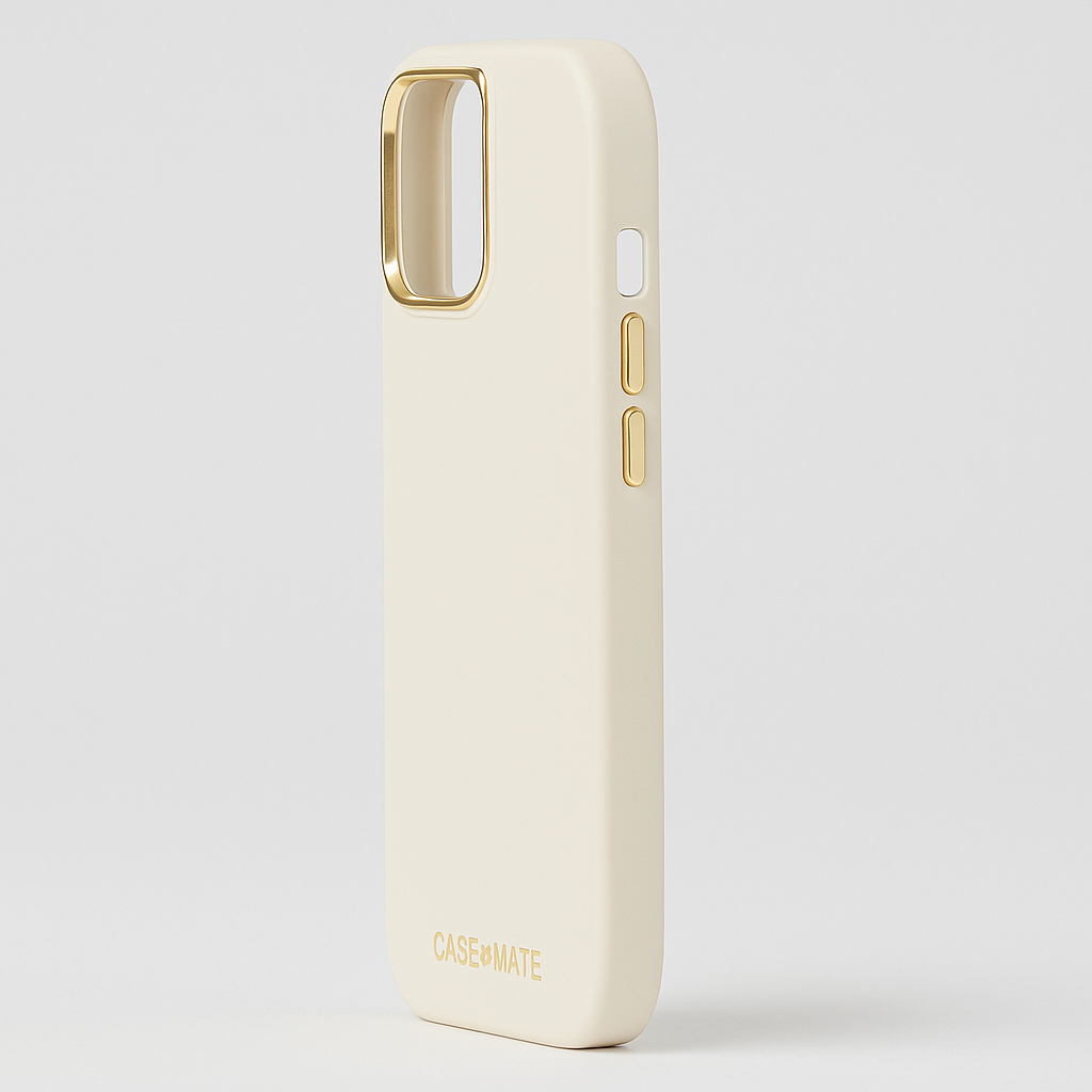Case-Mate Apple iPhone 15 Silicone Case, Beige, MagSafe Compatible