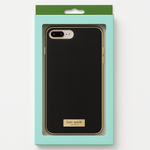 KATE SPADE NEW YORK WRAP CASE SAFIANO BLACK/GOLD LOGO PLATE FITS APPLE IPHONE 7 PLUS