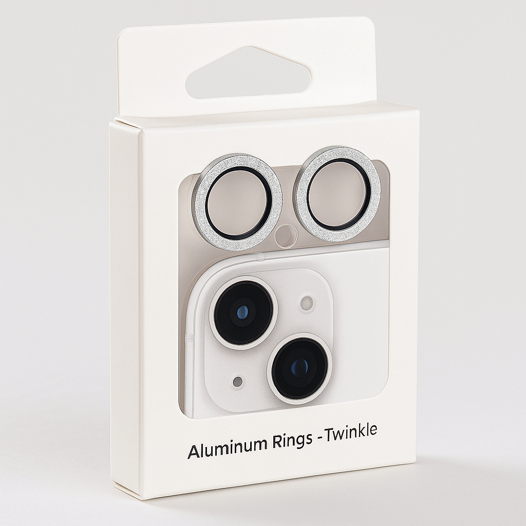 Case-Mate Apple iPhone 15 / iPhone 15 Plus Camera Lens Protector with Aluminum Rings - Twinkle