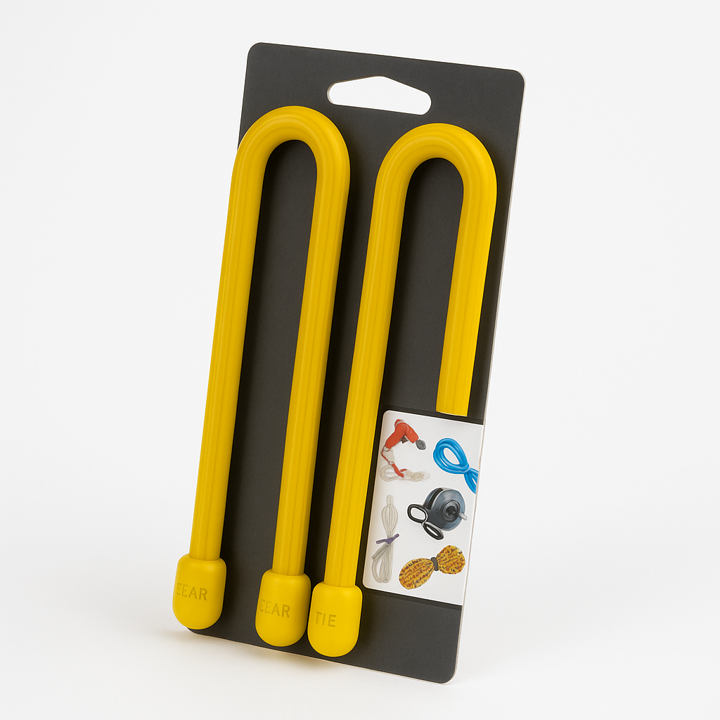 12 in. Gear Tie in Yellow (2-Pack)
