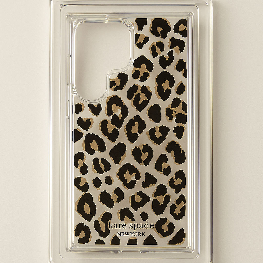 Kate Spade New York Defensive Hardshell Case - City Leopard Black for Galaxy S23 Ultra