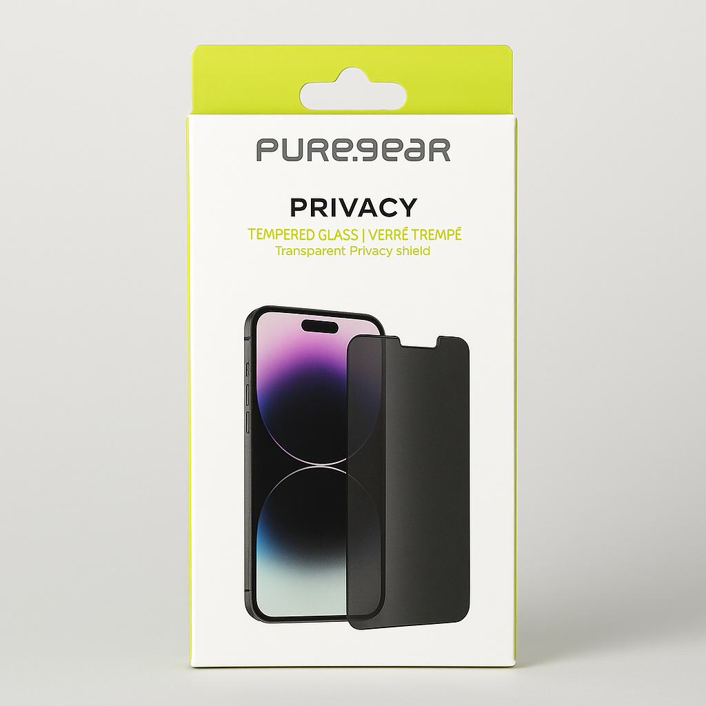 PureGear 2-Way Privacy Tempered Glass Screen Protector for iPhone 14 Pro Max