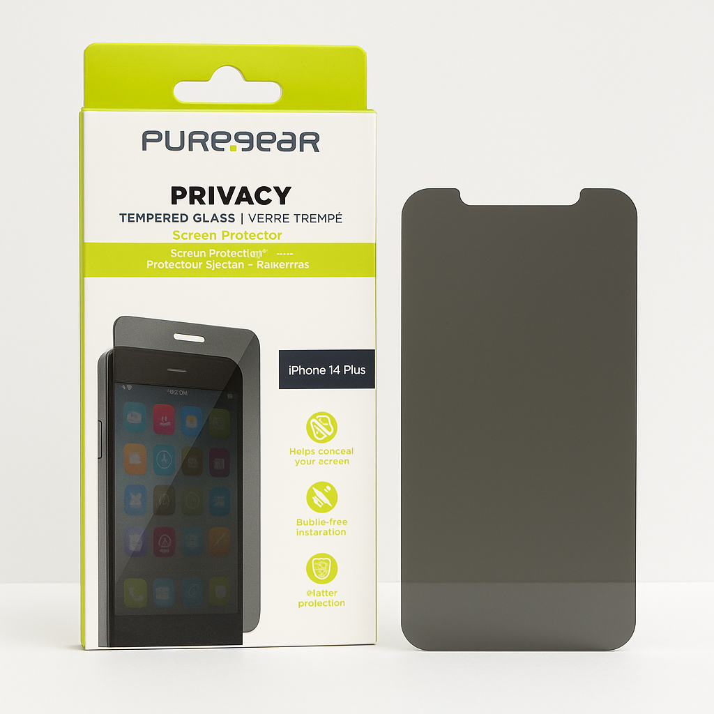 PureGear 2-Way Privacy Tempered Glass Screen Protector for iPhone 14 Plus