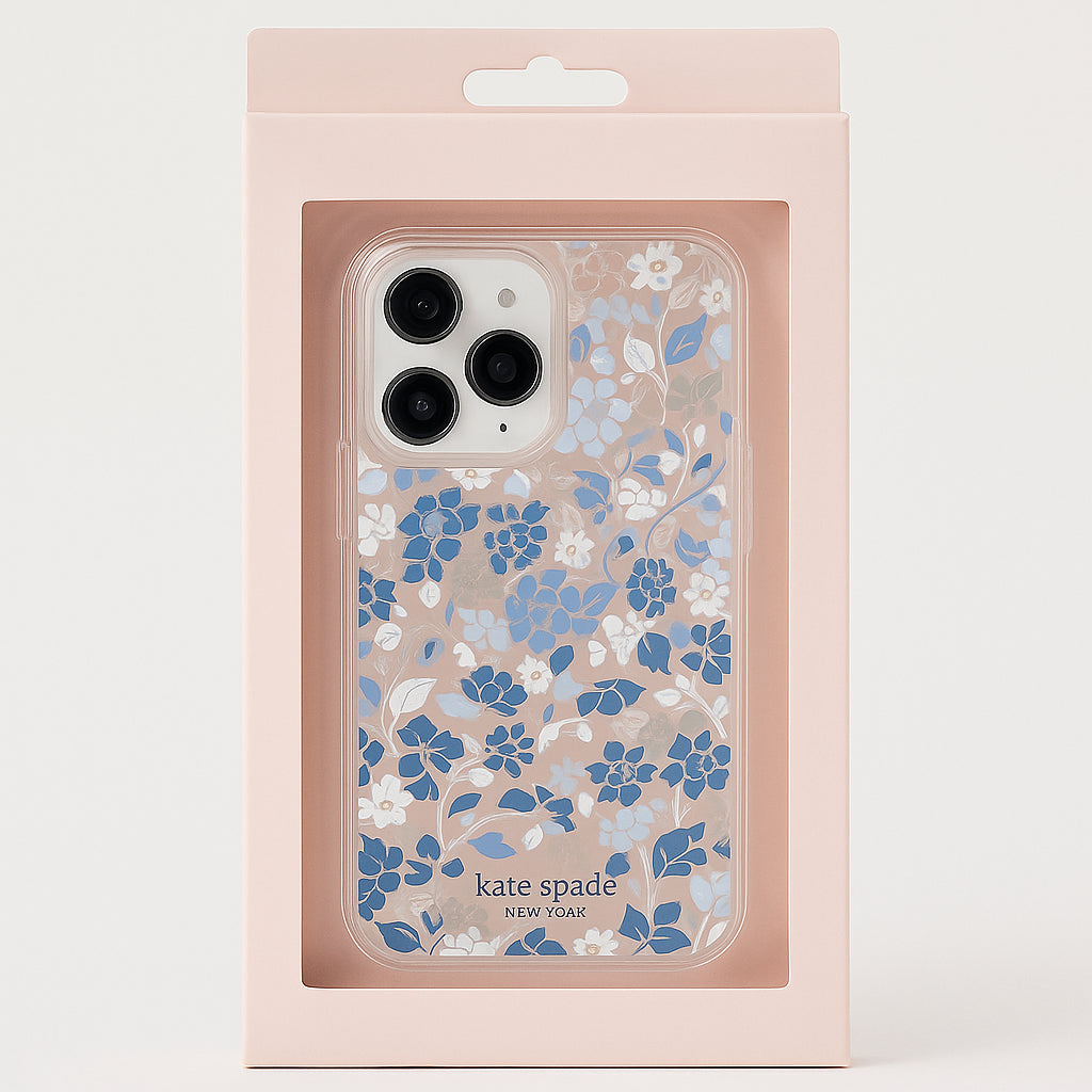 Kate Spade Protective Case (MagSafe) for iPhone 16 Pro Max - Flowerbed Blue Gems