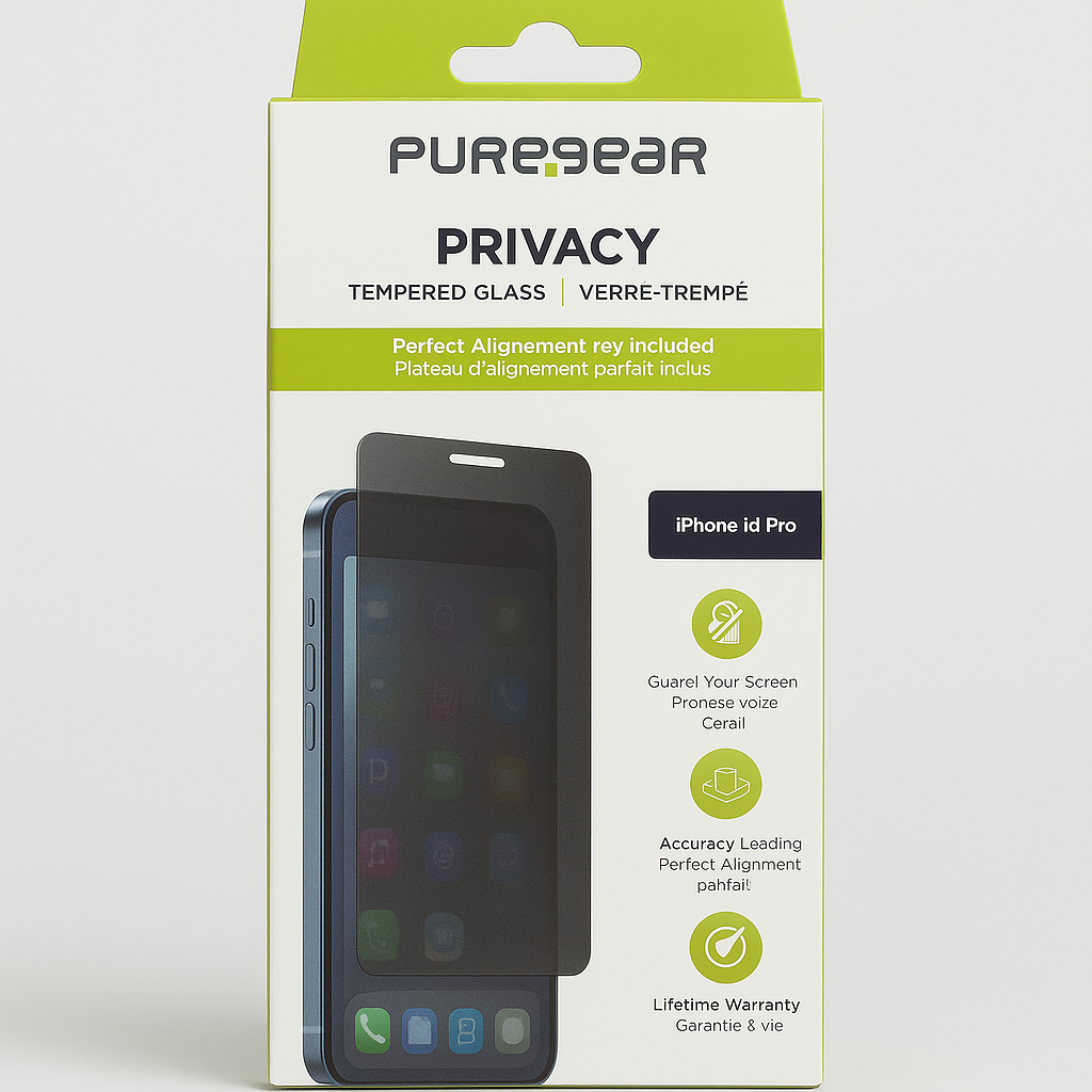 PureGear 2-Way Privacy Tempered Glass Screen Protector for iPhone 14 Pro