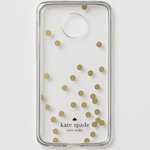 Kate Spade New York Flexible Hardshell for Moto Z Droid - Confetti Dot Gold Foil / Clear
