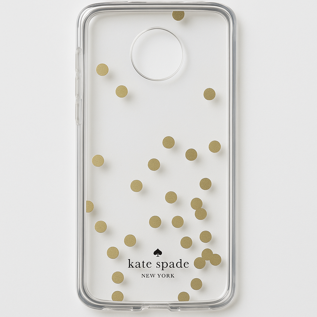 Kate Spade New York Flexible Hardshell for Moto Z Droid - Confetti Dot Gold Foil / Clear