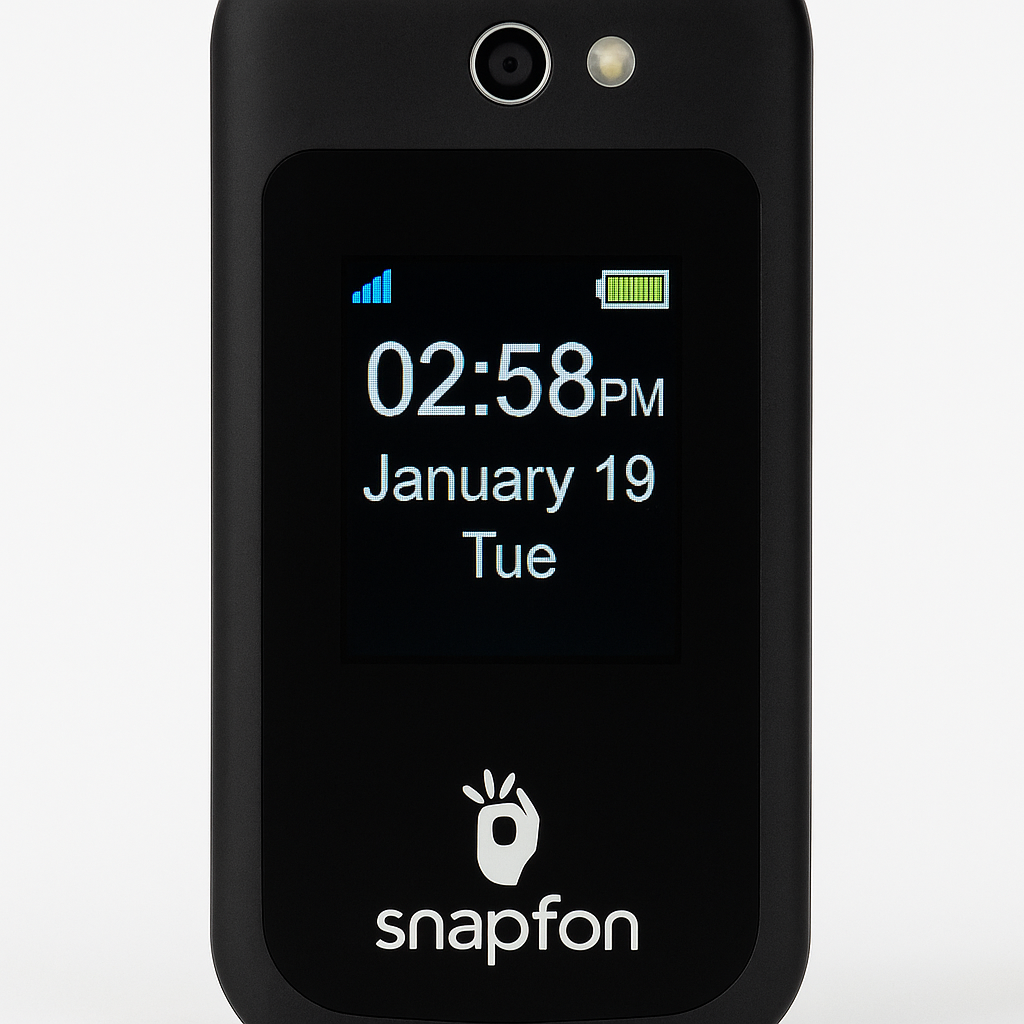 [SNP.EZFLP.4.BK.N.L.TMO.FF.0.0.2.E.12] Snapfon Ez Flip Rg (V1.1) Prepaid Service Plan Included