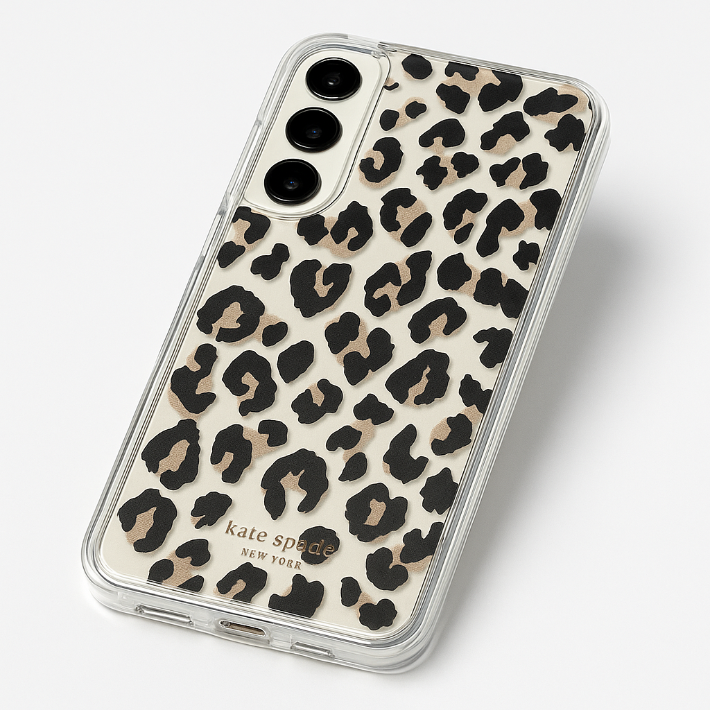 Kate Spade New York Defensive Hardshell Case for Galaxy S23 Plus - City Leopard Black