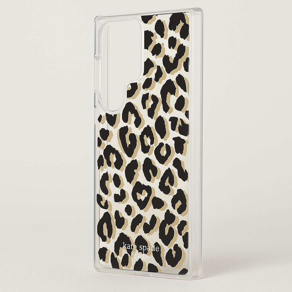 Kate Spade New York Defensive Hardshell Case for Galaxy S23 Ultra - City Leopard Black